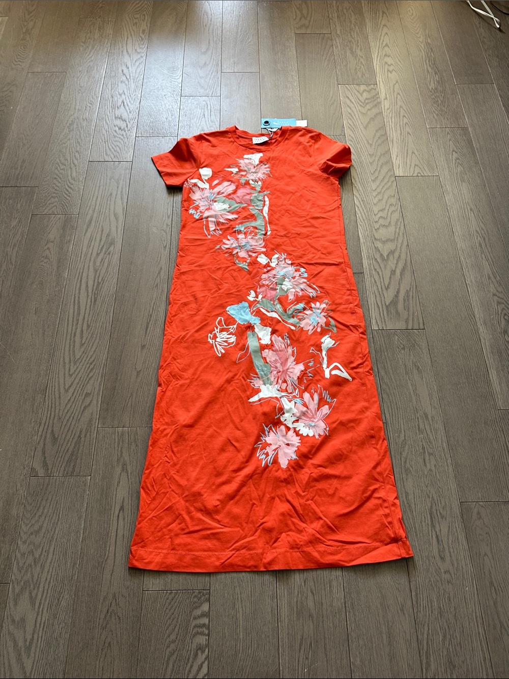 Tanya Taylor Vibrant Orange Floral Maxi Dress